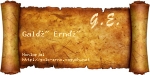 Galó Ernő névjegykártya